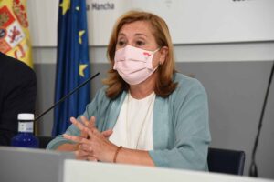 La consejera Rosana Rodríguez, durante la rueda de prensa que ha dado para informar del inicio de curso escolar