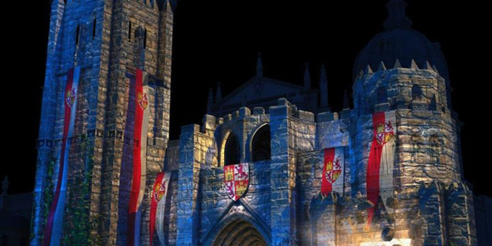 Imagen de lo que se verá en la fachada de la Catedral durante el espectáculo de luz y sonido Luz Toledo.