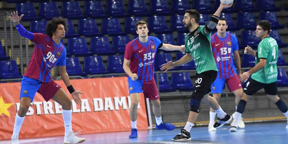 El Incarlopsa Cuenca, de nuevo, poco pudo hacer frente al rodillo blaugrana. Foto: Asobal (Paco Largo)