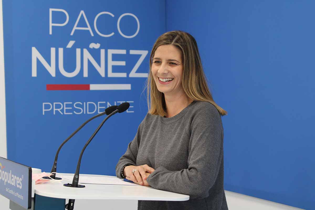 Carolina Agudo, durante la rueda de prensa que dio para valorar el Congreso Regional del PSOE