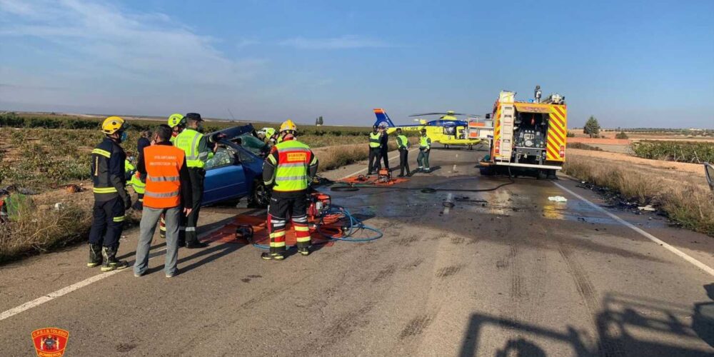 Imagen del siniestro en Lillo, en el que han muerto 3 personas y 4 han resultado heridas.