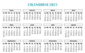 Calendario 2021.