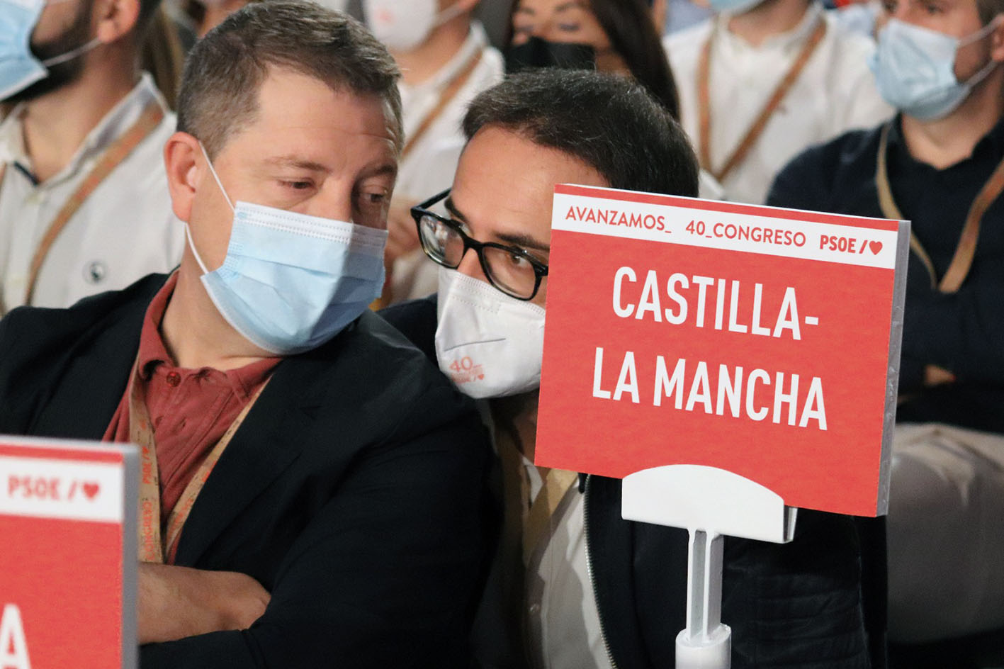 Page y Sergio Gutiérrez, durante el Congreso Federal que los socialistas celebran en Valencia.