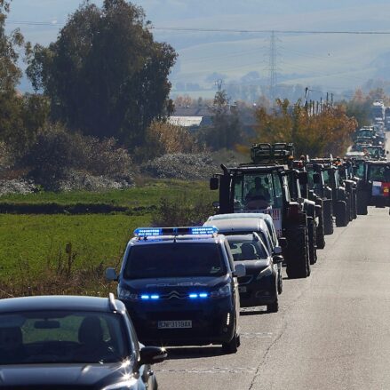 Enfrentamientos entre Policía y ganaderos en Talavera. Foto: EFE / Manu Reino.