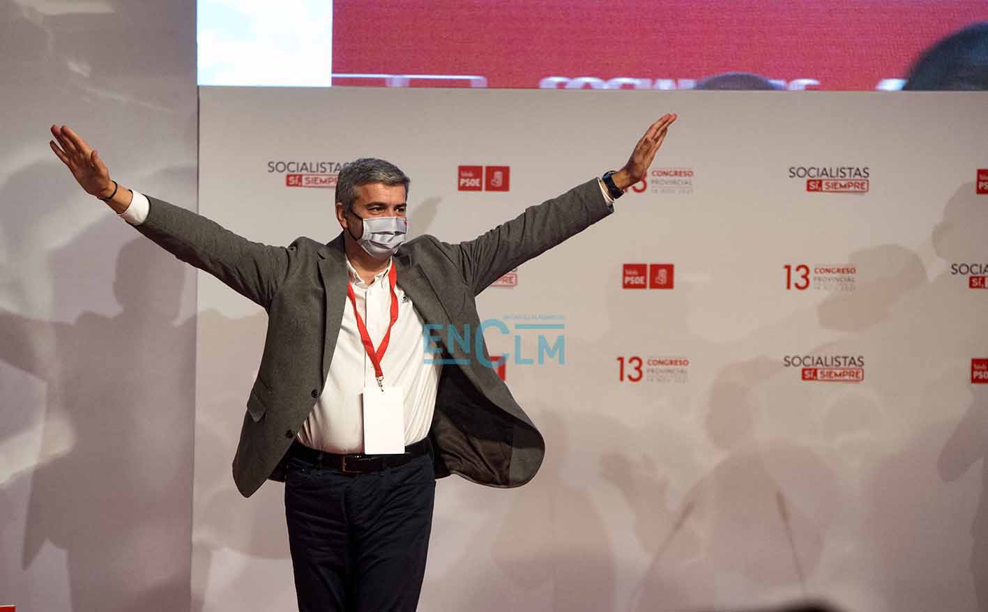 Álvaro Gutiérrez, tras ser proclamado secretario general del PSOE de Toledo. Foto: Rebeca Arango.