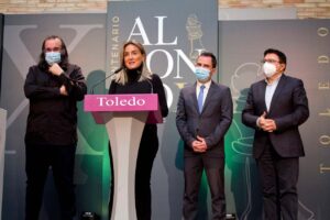 La alcaldesa de Toledo, Milagros Tolón, durante la presentación de CiBRA. Foto: Ainhoa Aranda.