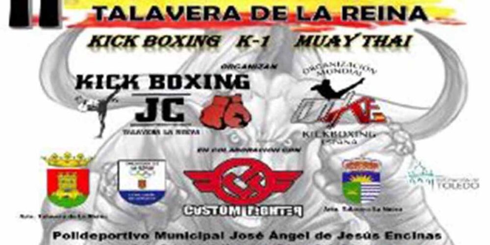 Detalle del cartel del torneo de kick boxing que se celebra en Talavera