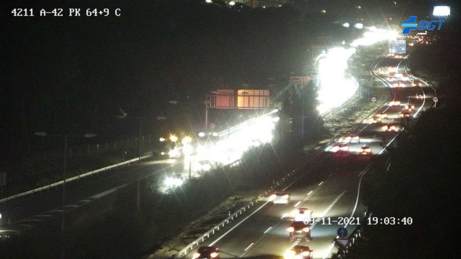 Imagen del punto en el que se ha producido el accidente en la A-42.