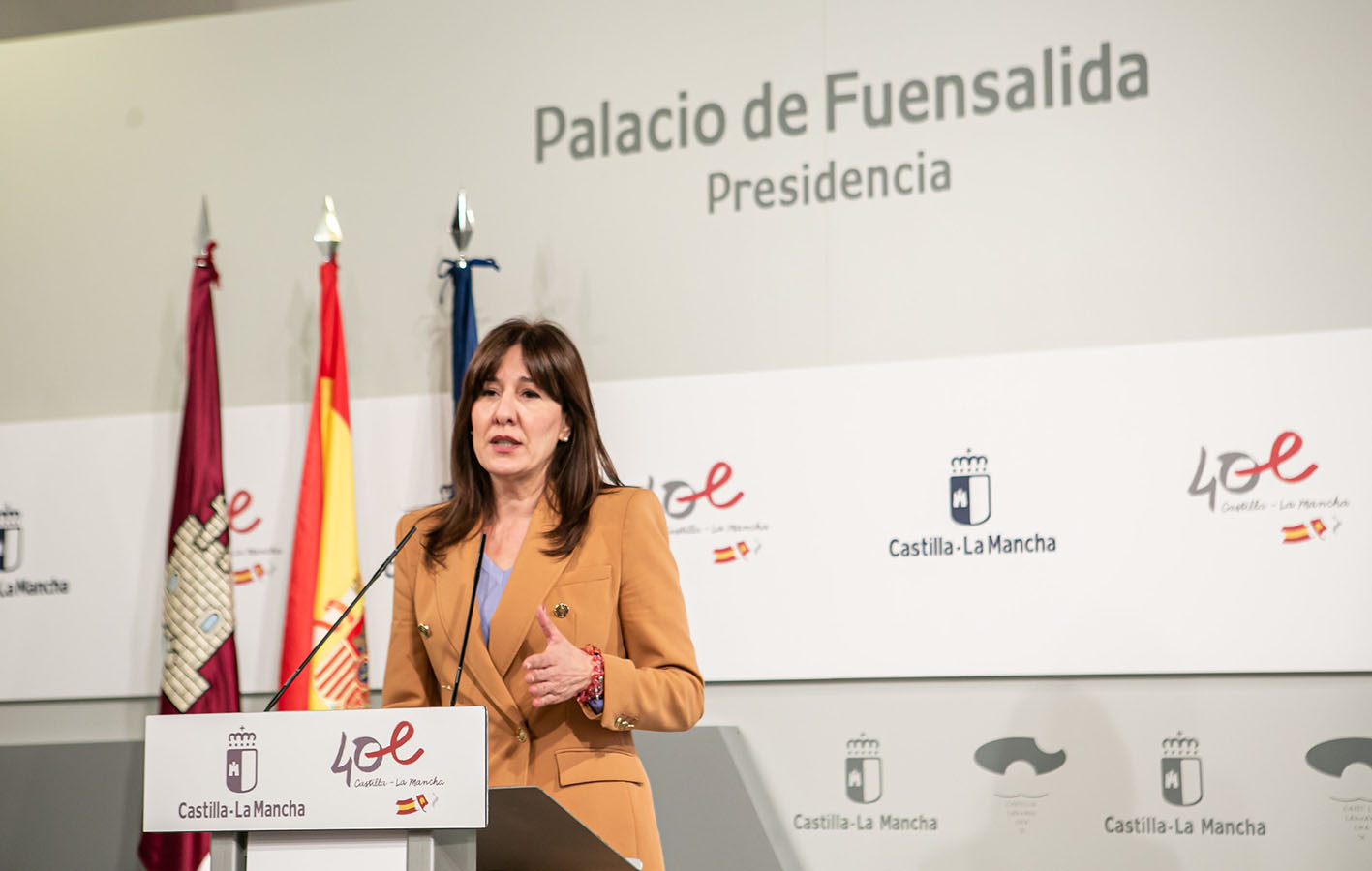 La portavoz del Gobierno de Castilla-La Mancha, Blanca Fernández.