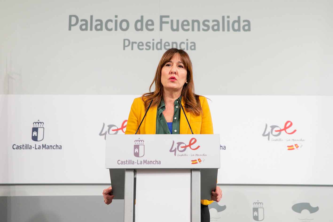 La consejera portavoz, Blanca Fernández, dando cuenta de los acuerdos del Consejo de Gobierno.