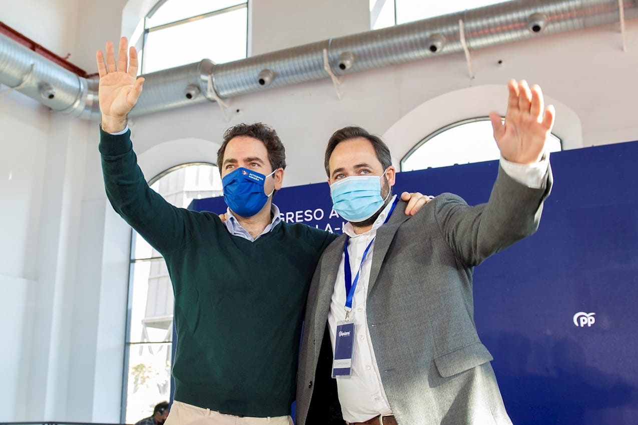 Teodoro García Egea y Paco Núñez, en el XV Congreso del PP de Castilla-La Mancha.