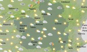 Previsiones de Aemet para las 12 de la mañana en Castilla-La Mancha.