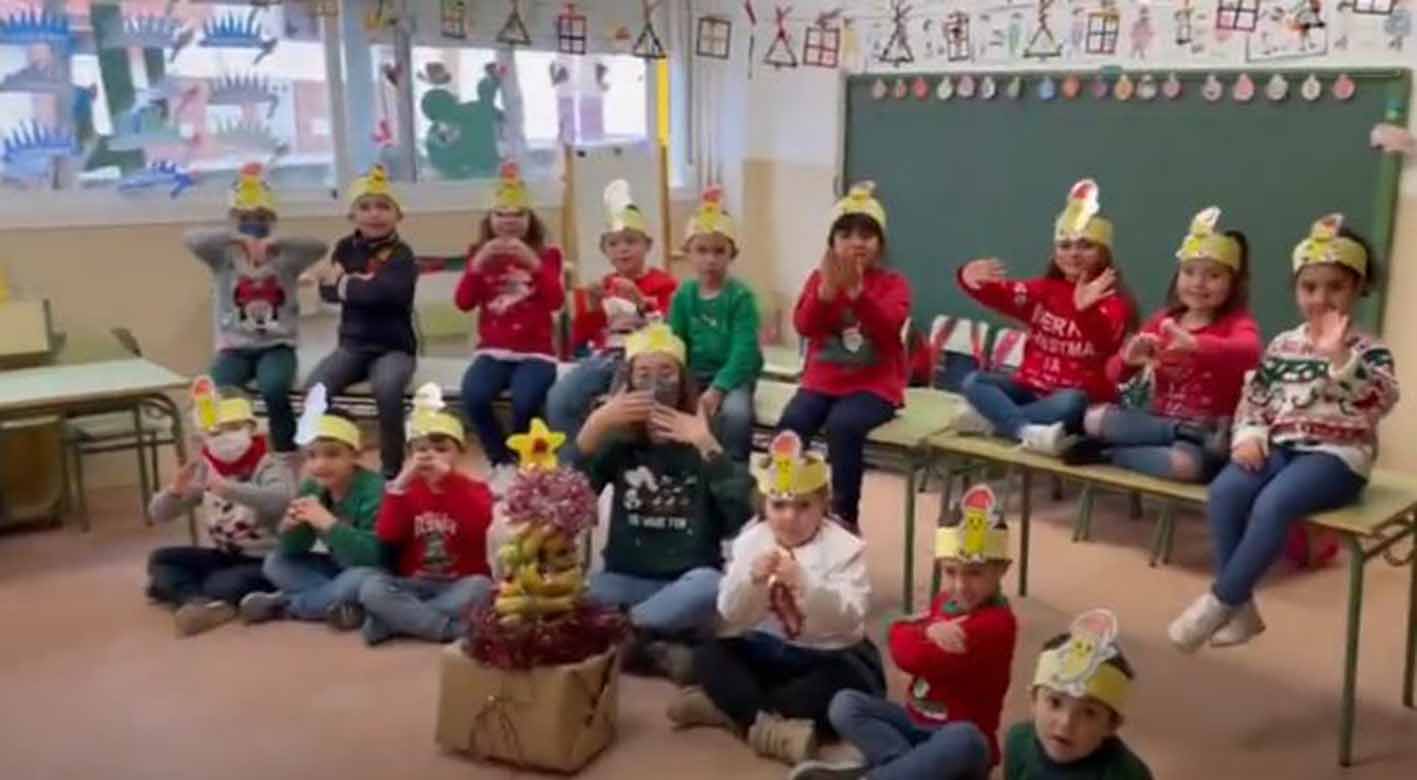 Un detalle de uno de los vídeos del colegio Sisius de Seseña dedicado a los niños de La Palma.