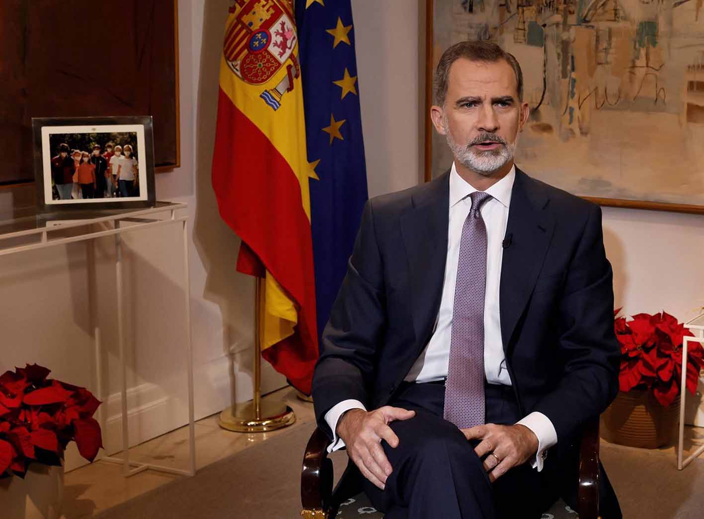 Tradicional discurso navideño del Rey Felipe VI. Foto: Pool.