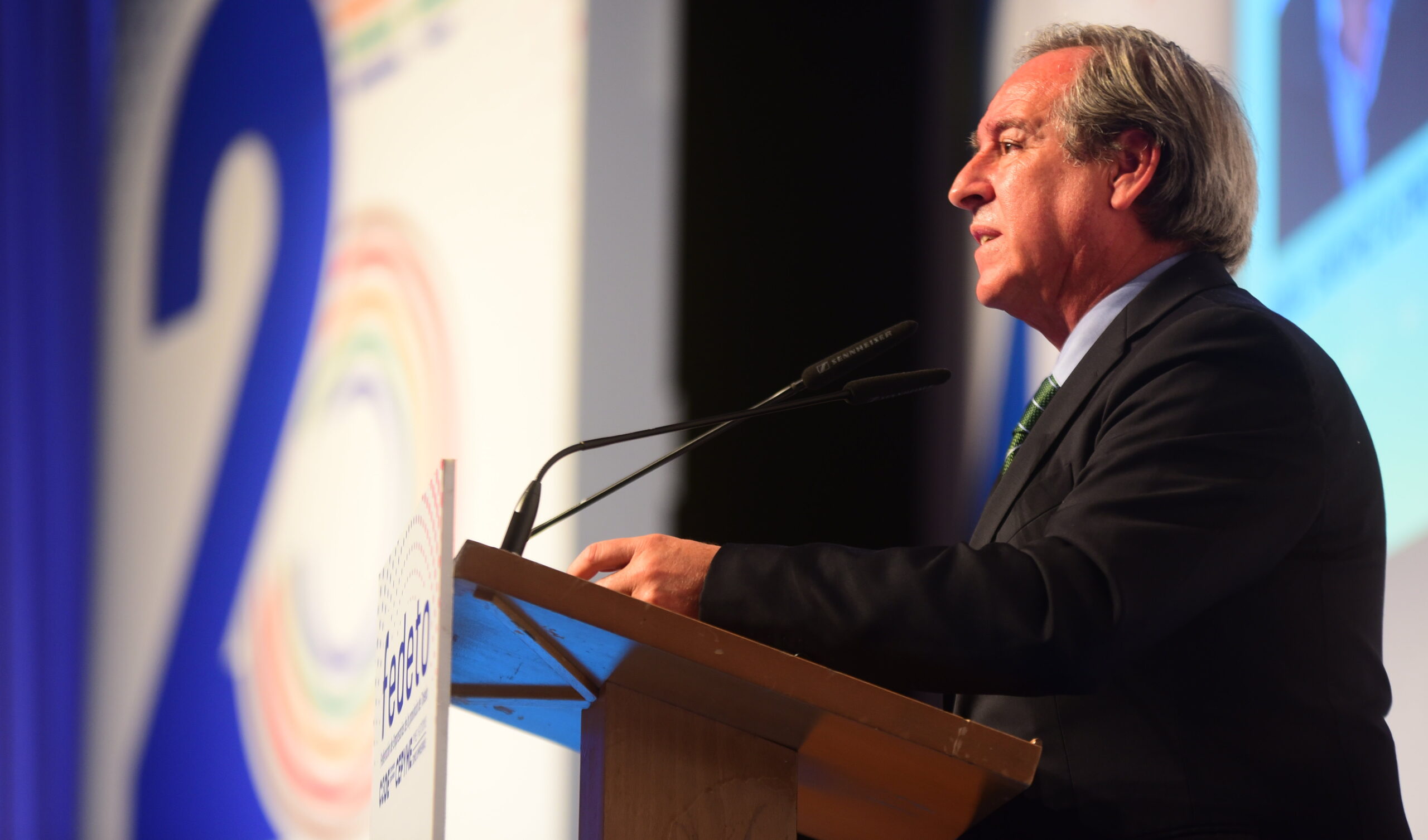 Ángel Nicolás, presidente de Fedeto, durante la gala de entrega de los galardones de la Federación Empresarial Toledana. Foto: Rebeca Arango.