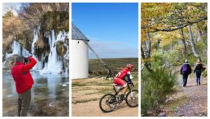 Nacimiento del río Cuervo, Molinos de Campo de Criptana y Hayedo de Tejera Negra. Fotos: Turismo Castilla-La Mancha / David Blázquez.