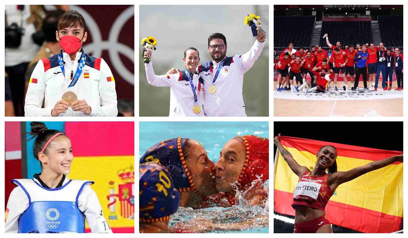 De izquierda a derecha y de arriba a abajo: Sandra Sánchez, Alberto Fernández, los Hispanos, Adriana Cerezo, Pilar Peña y Ana Peleteiro.