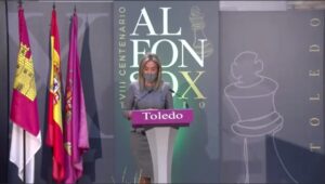 La alcaldesa de Toledo, Milagros Tolón, en la presentación de los Presupuestos para el año 2022.