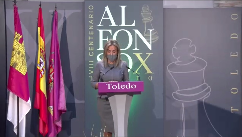 La alcaldesa de Toledo, Milagros Tolón, en la presentación de los Presupuestos para el año 2022.