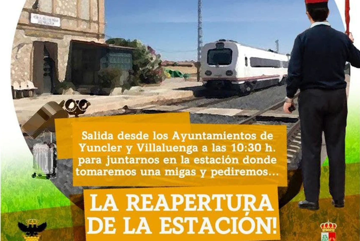 Las manifestaciones para pedir la reapertura de la estación de tren Villaluenga-Yuncler será el domingo a partir de las 10.30 horas.