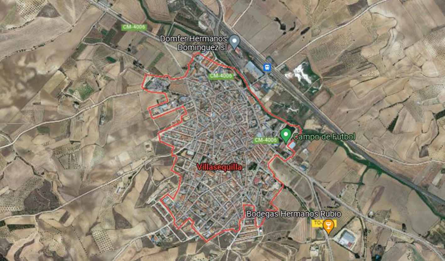 Accidente de caza en el término de Villasequilla (Toledo). Imagen: Google Maps.