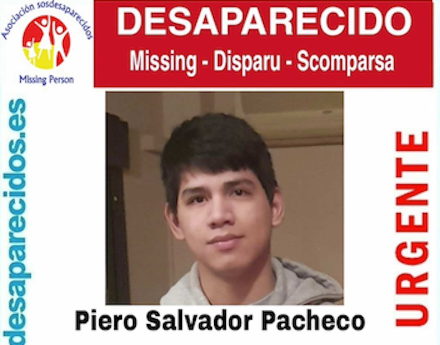 Piero Salvador Pacheco, desaparecido en Seseña.
