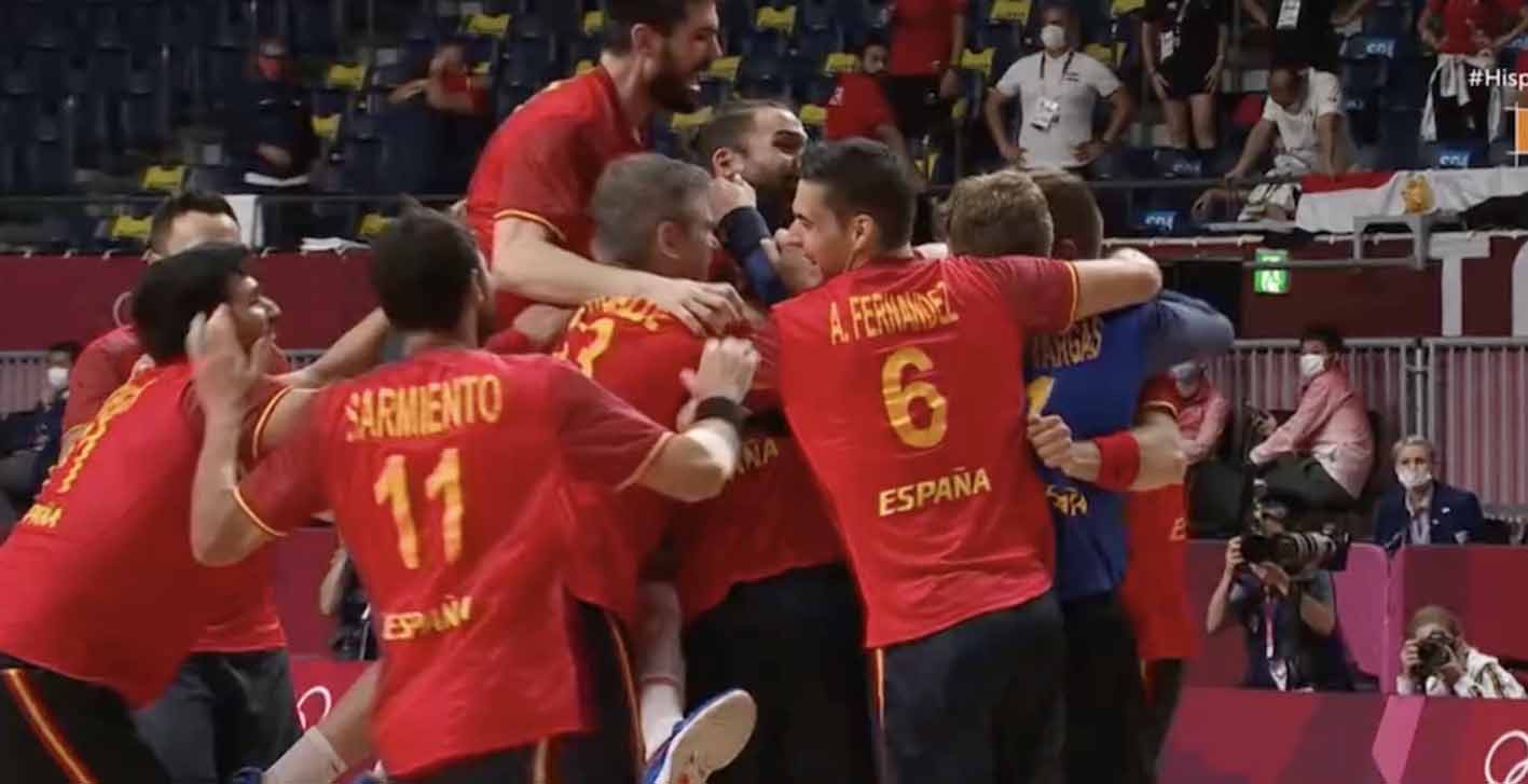 Momento en los que los "Hispanos" se colgaron la última gloria olímpica en forma de medalla de bronce.