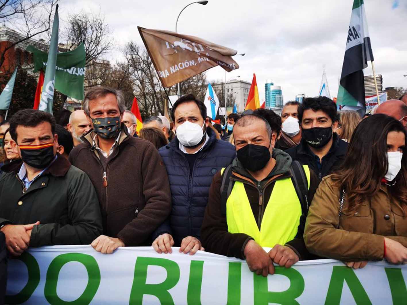 Paco Núñez, en la manifestación en defensa del mundo rural organizada en Madrid.