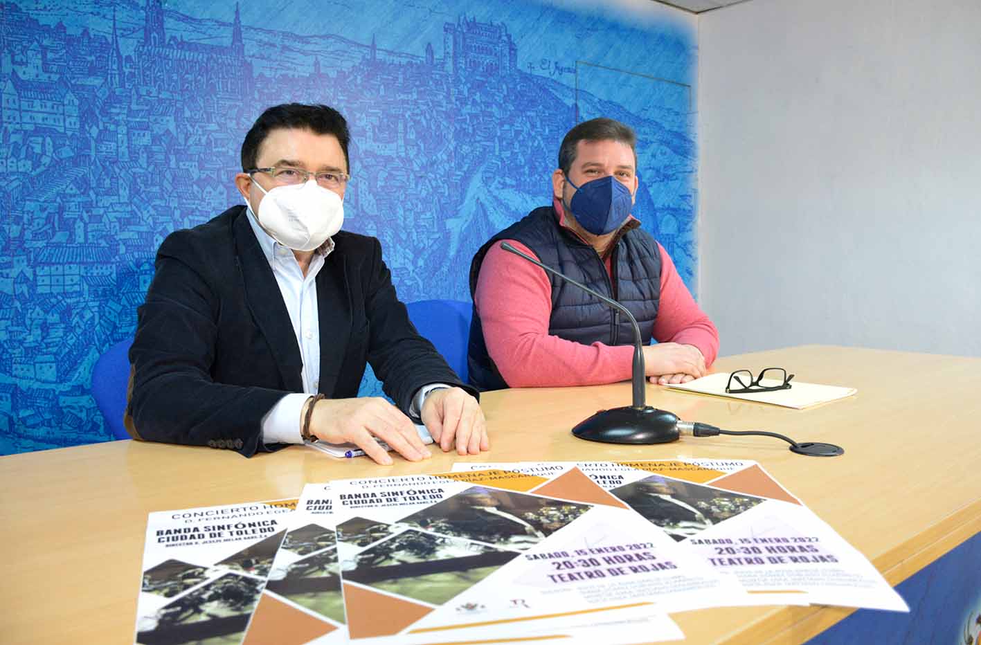 Teo García y Jesús Melar, presentando el concierto homenaje póstumo a Fernando Egea.