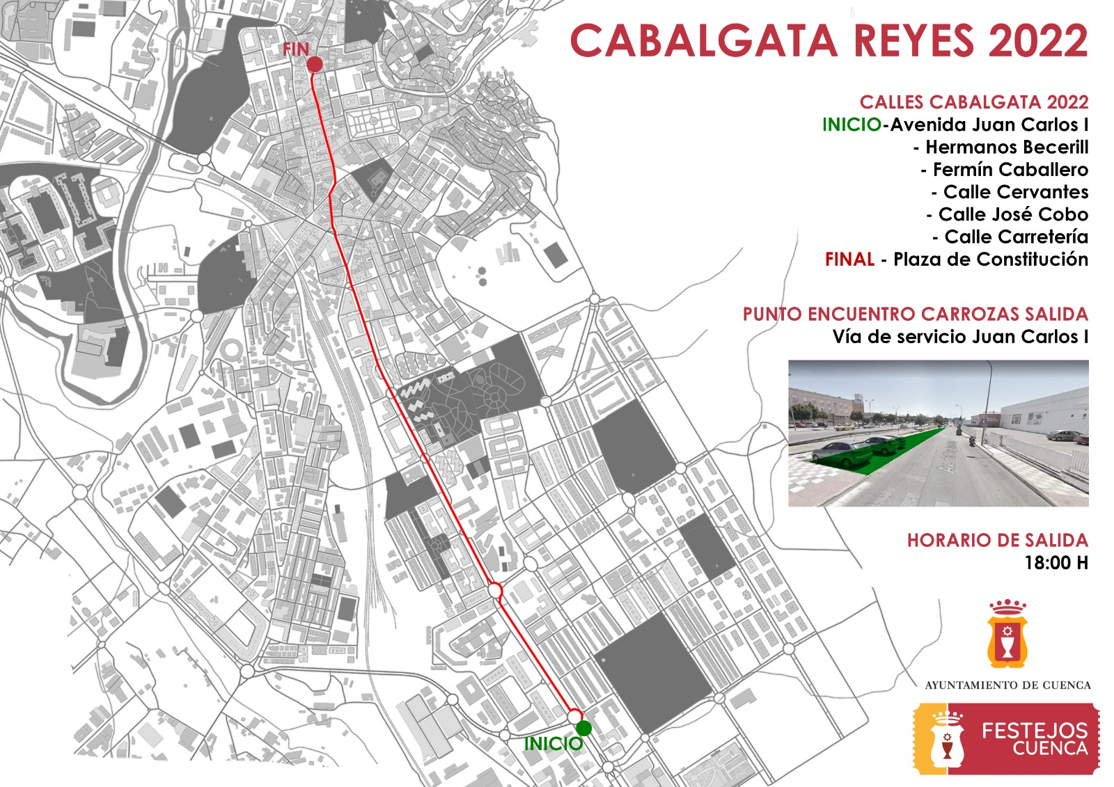 Recorrido de la cabalgata de los Reyes Magos en Cuenca 2022