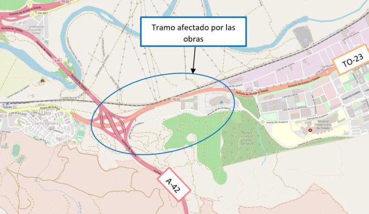 Mapa de dónde van a desarrollarse las obras.