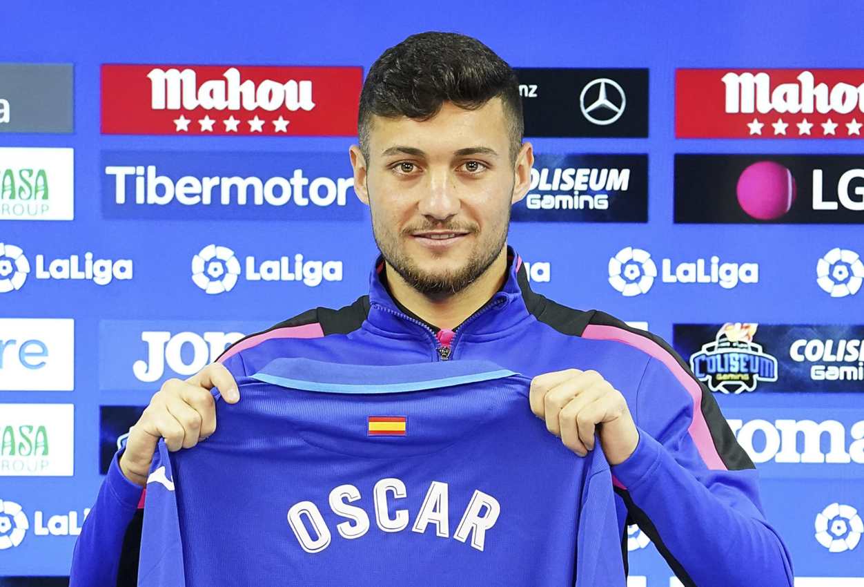 Óscar Rodríguez, en su presentación con el Getafe.