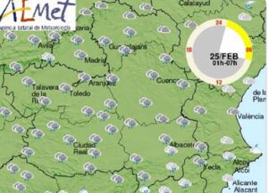 El tiempo cambia con lluvias intensas sobre todo en el sur de la Península y en el oeste de CLM.