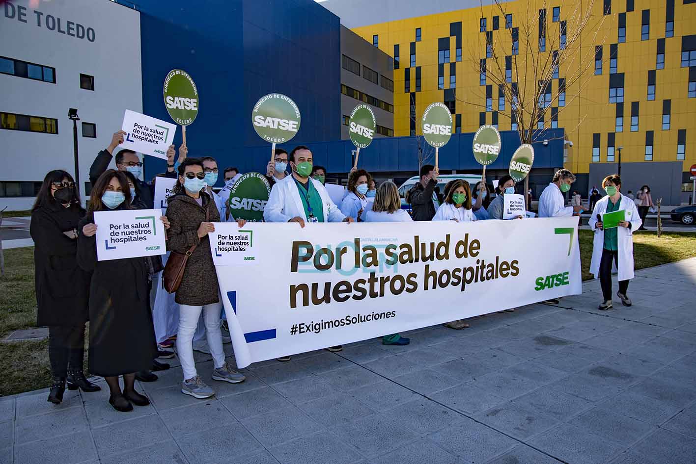 Concentración en el Hospital Universitario de Toledo. Foto: Rebeca Arango.