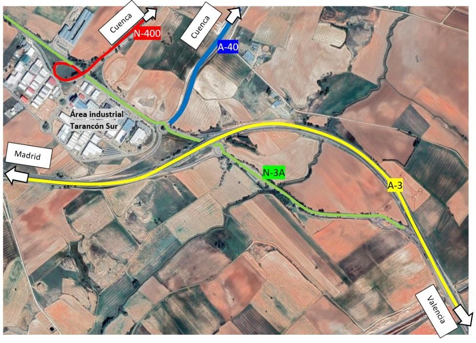 Así está actualmente la conexión entre la A-3 y la A-40.