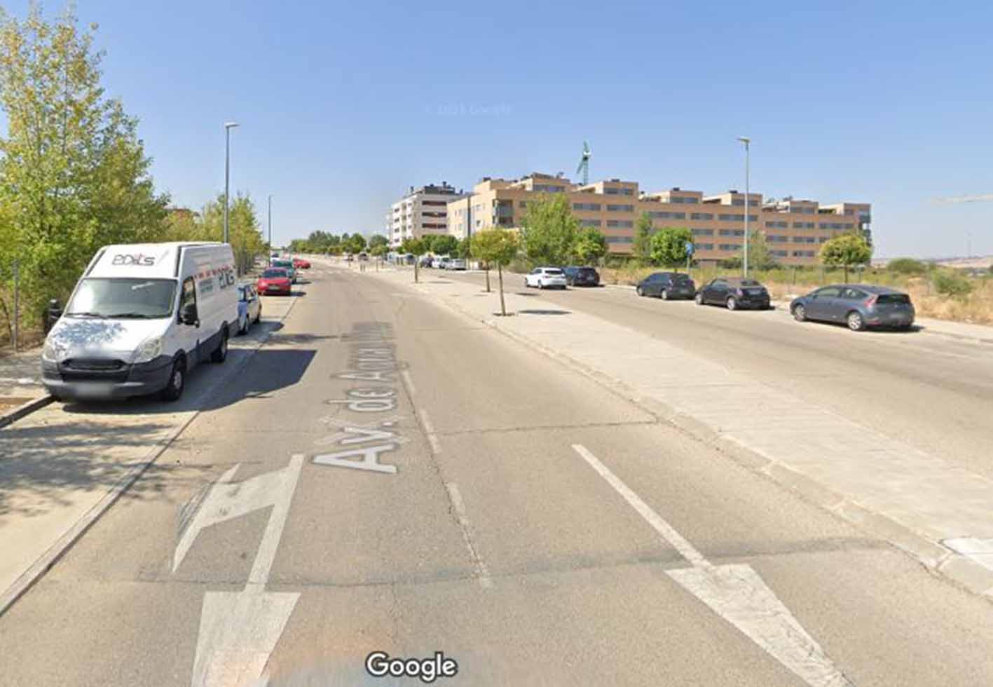 Avenida Aguas Vivas, donde un joven resultó herido en Guadalajara. Foto: Google Maps.