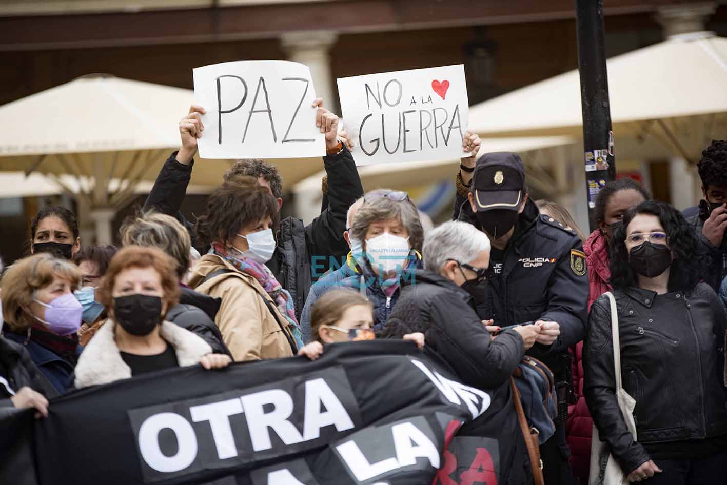 Manifestación en Toledo contra la guerra en Ucrania. Foto: Rebeca Arango.