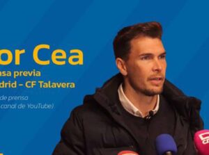 Víctor Cea, técnico del Talavera, en la previa del partido contra el Dux. Foto: CF Talavera.