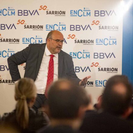 José Luis Martínez Guijarro, vicepresidente de CLM, durante el "Espacio Reservado" de ayer organizado por ENCLM. Foto: Rebeca Arango.