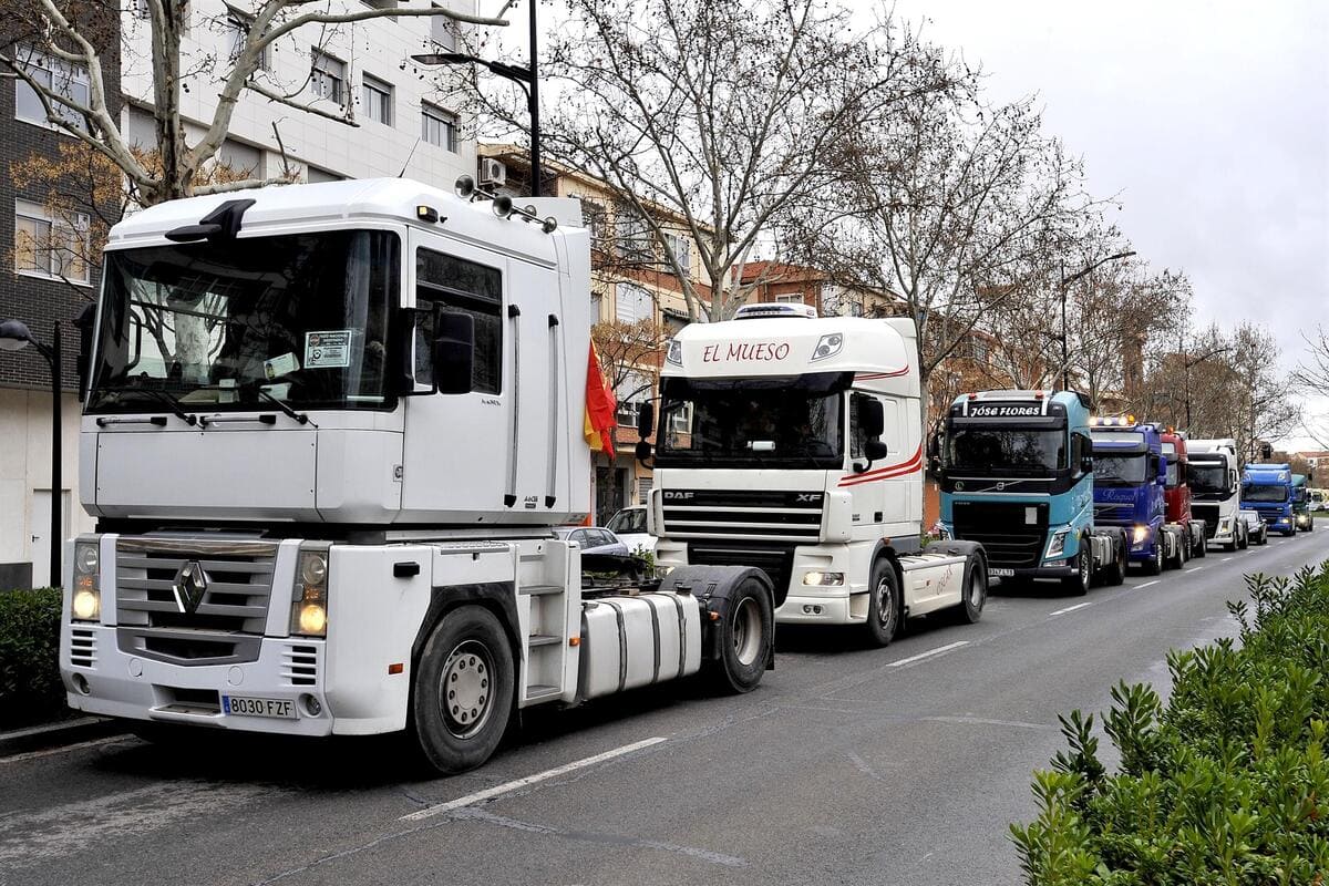 Manifestación de camioneros en Albacete