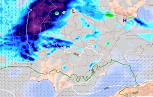 Mapa co borrasca en España que traerá lluvias