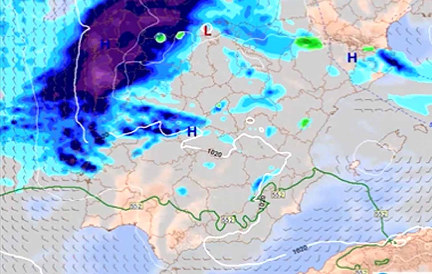 Mapa co borrasca en España que traerá lluvias