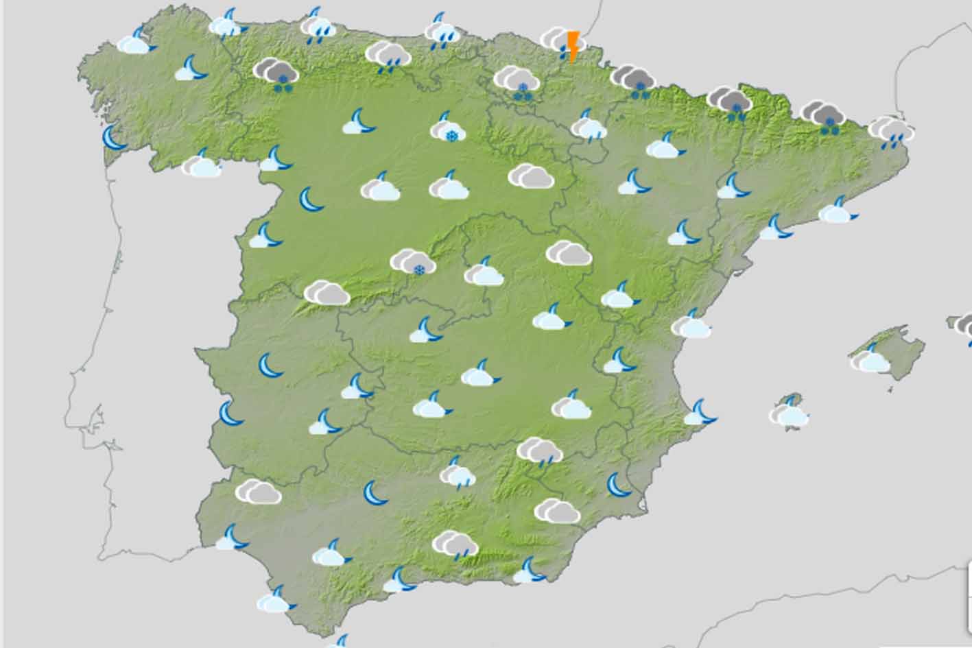 Previsión de nieve en algunos puntos de la península