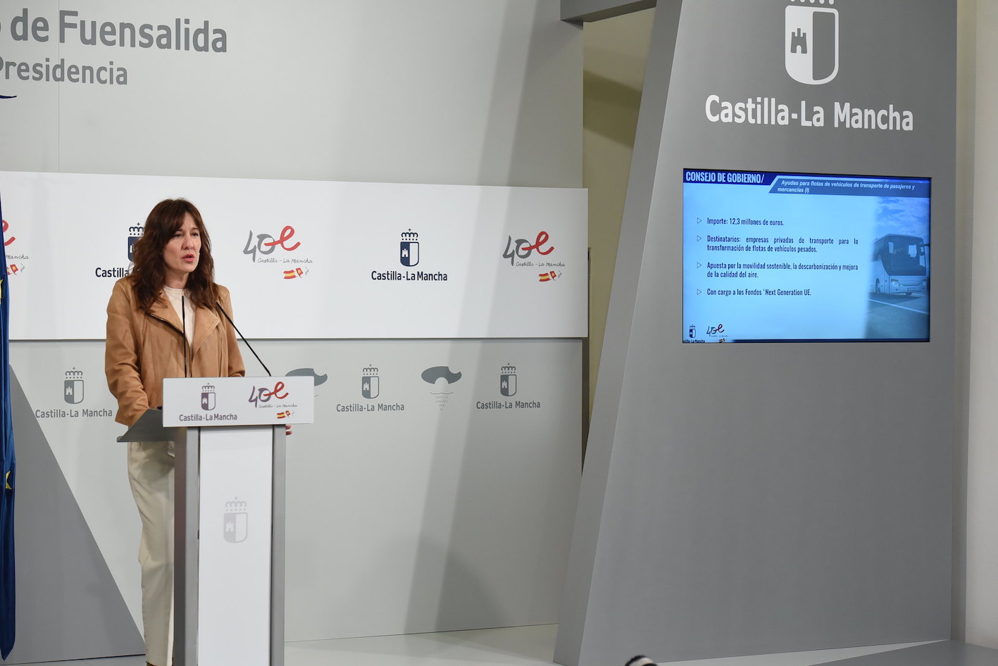 Blanca Fernández informó de las ayudas a la transición energética del transporte pesado.
