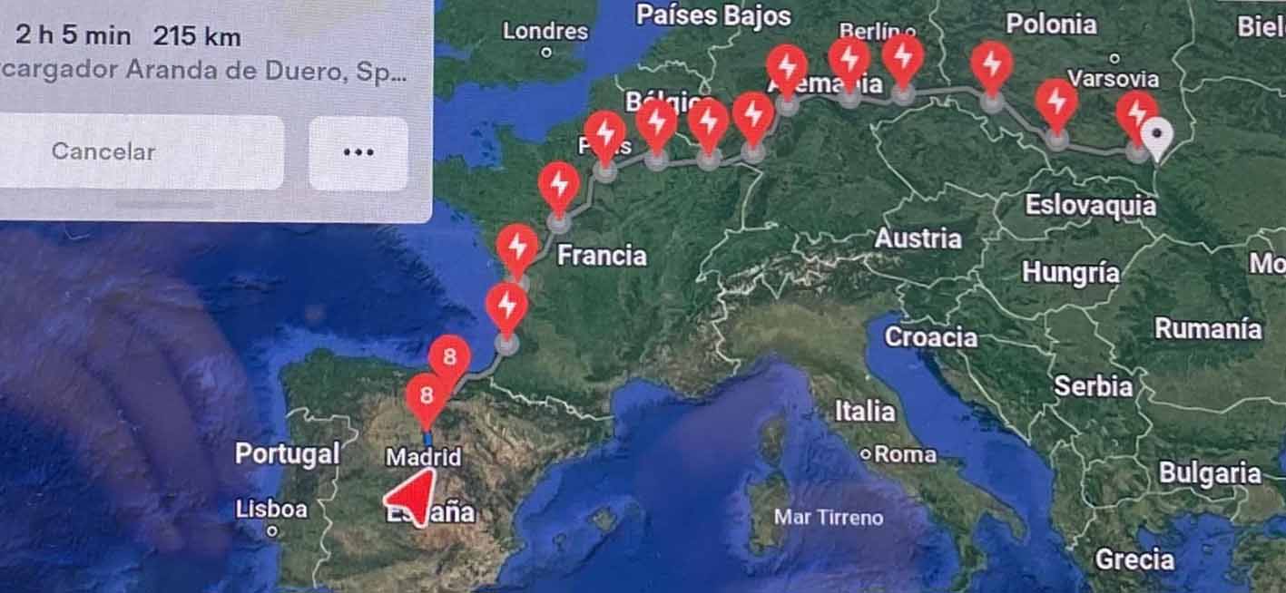 Mapa del viaje de David Fernández de Mera.