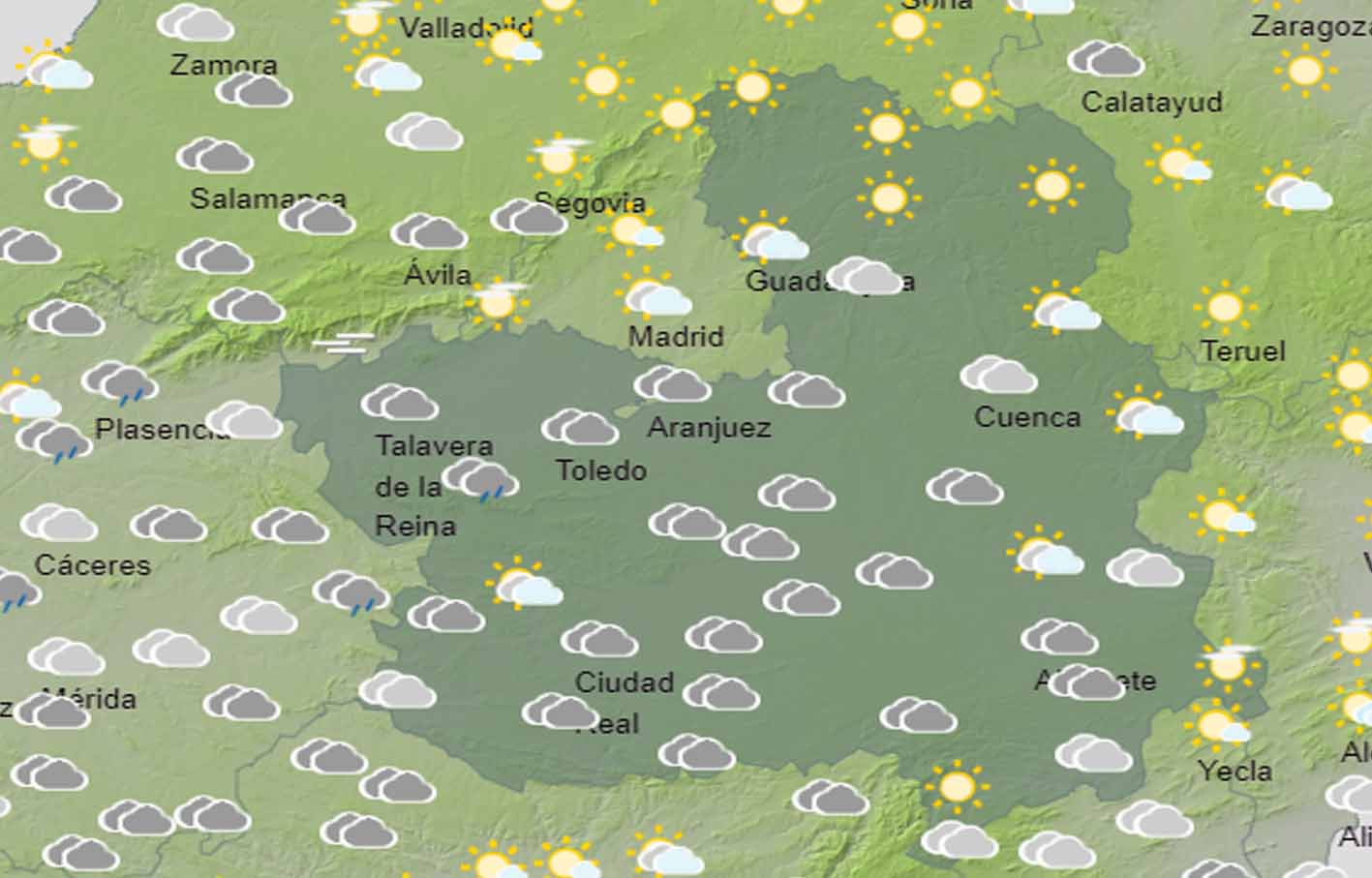 Nubes y temperaturas estables hoy en Castilla-La Mancha