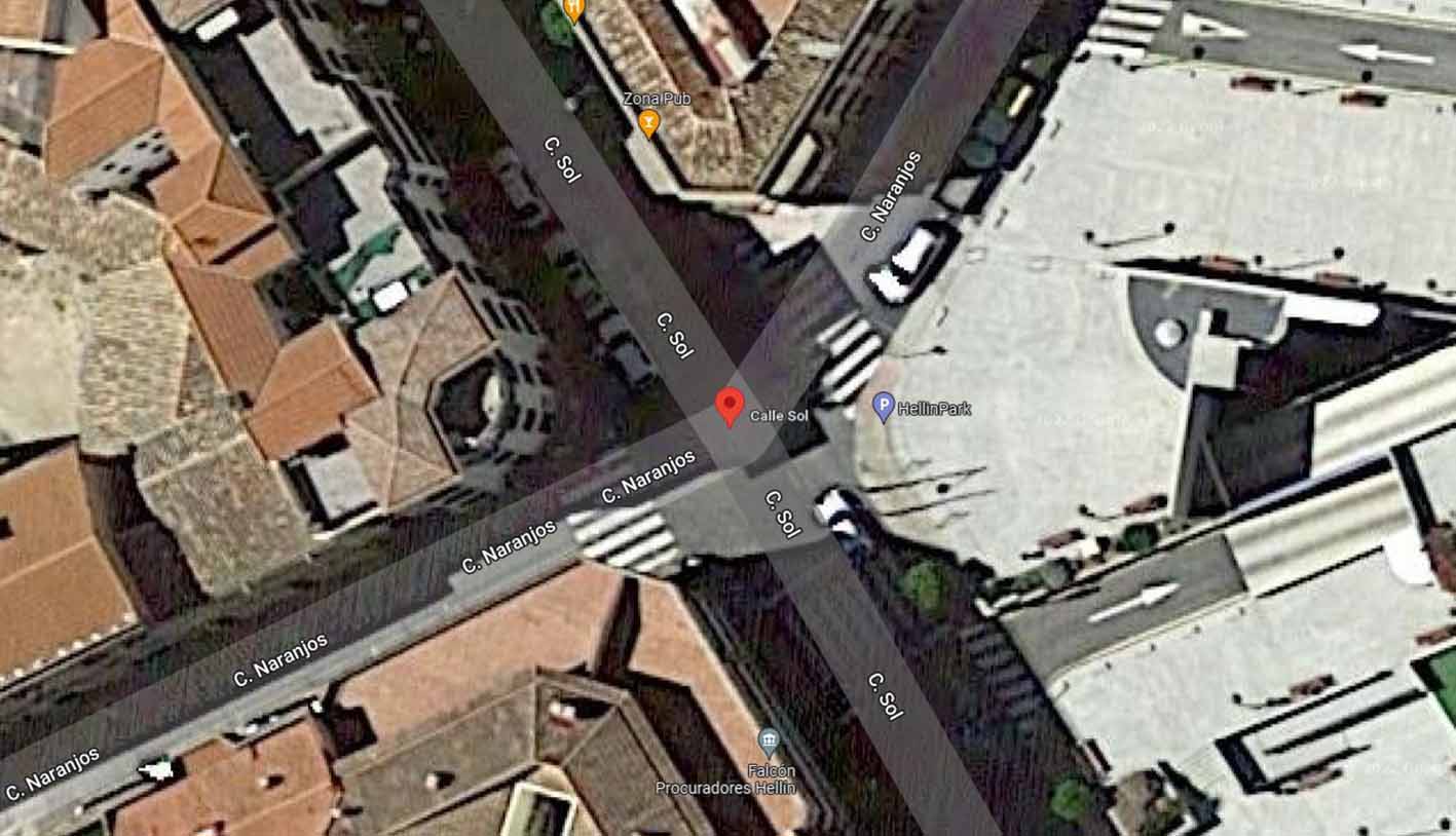 Calle Sol de Hellín, donde un joven fue herido en Hellín. Imagen: Google Maps.