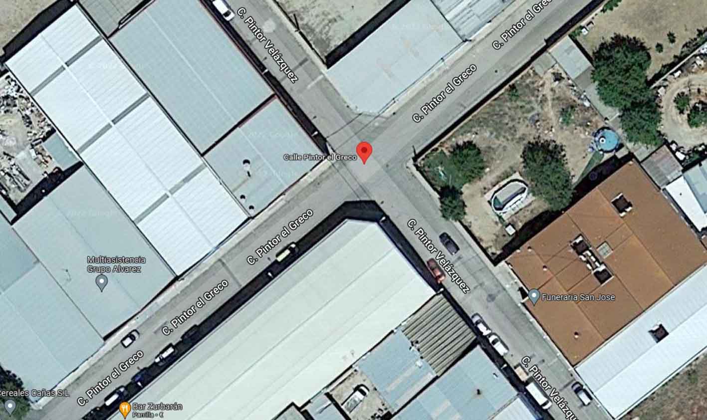 Calle Pintor el Greco, en Tomelloso, donde hubo un accidente laboral mortal. Imagen: Google Maps.