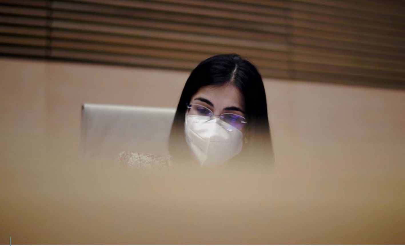 Carolina Darias (en una comparecencia anterior) avanzó el contenido del Real Decreto sobre el uso de la mascarilla. Foto: EP.