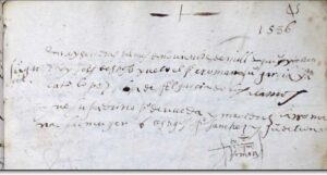 Archivo parroquial de Santa María, en el que aparece Catalina López hija de Alonso de los Álamos en 1586.
